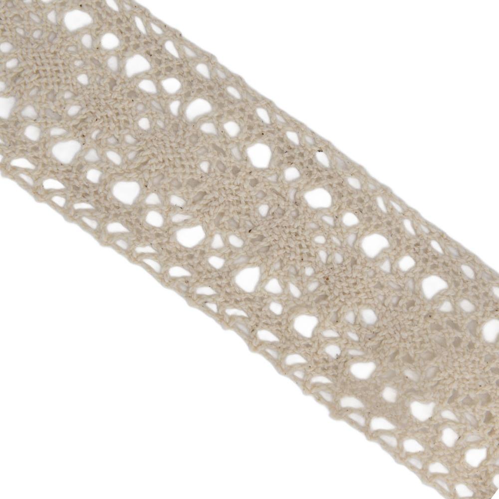 1 Stück Beige Baumwollspitzenbesatz 4 cm Breit DIY Nähen Spitze Elegantes Häkelspitzenband Zur Dekoration