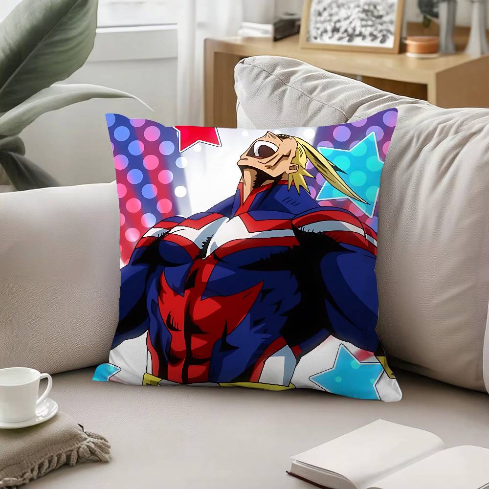 Cartoon Character All Might Throw Pillow Covers Pattern Cushion Cover Suitable For Sofa Bedroom Car Pillow Cover