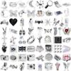 66 Ins Style Simple Silver Graffiti Stickers Suitcase Guitar Notebook DIY Waterproof Stickers Hot Stickers