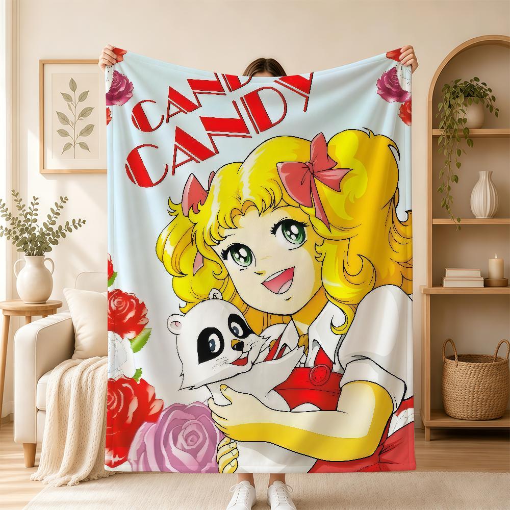 Cartoon Candy Candy Cute Blanket For Soft Warm Knee For Bedroom Living Room Bed Sofa Camping Picnic Office Gift
