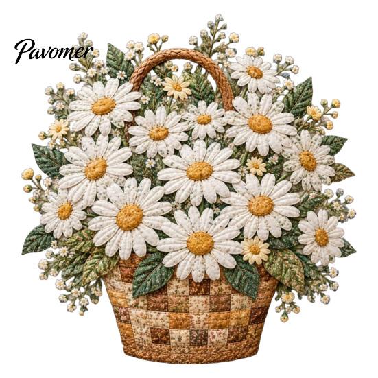Schichtstoff Bastelblumenkorb Patchwork DIY-Set, Blumen Anfängerfreundliche Nähsets 3D Florales Projekt für Erwachsene, Handgemachte Geschenkidee