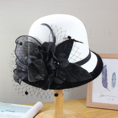 Chapeau de Laine d'Automne et d'Hiver Chapeau Haut de Forme Rétro Britannique Chapeau Tendance Polyvalent et Élégant pour Femmes Chapeau de Sortie Chapeau Cloche