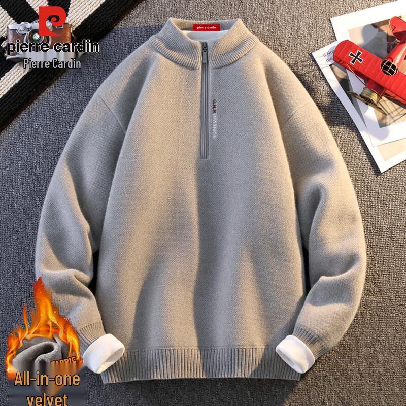 

Pierre Cardin Men s Fleece-Lined Half-Zip Stand Collar Sweater XL
