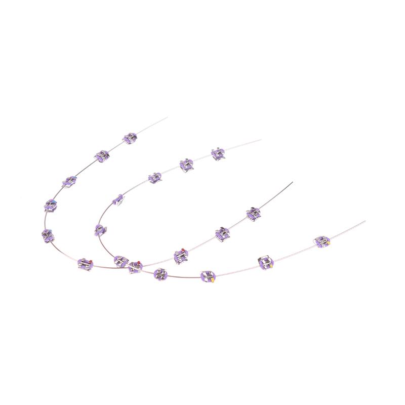 2 Stück Mode Split-Typ Mini Bunte Brackets Fake Zahnspangen Ohne Haken Temporäre Zahndekoration Metallbracket Zahnwerkzeug
