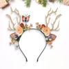 Christmas Hair Hoop Flower Butterflies Decor Antlers Design LED Light Headband Parties Performances Accessory