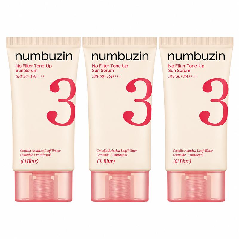 numbuzin No.3 Porcelain Base-skip Tone Up Beige Sunscreen 50ml 01 Blur / 02 Glow (7 Options)