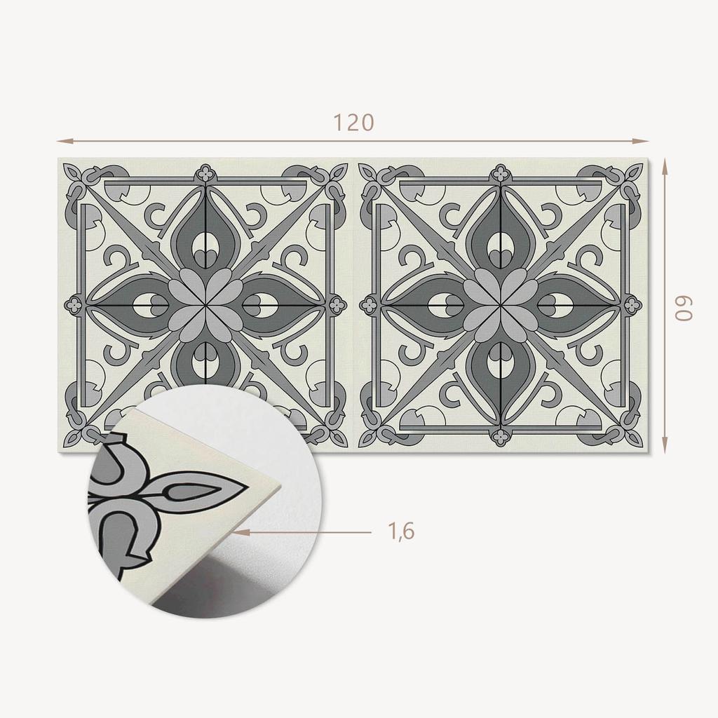Panel Pcv Z Motywem Łatwa Dekoracja Do Jadalni 120X60 Cm Wzór Kwiatowy Z Symetrią