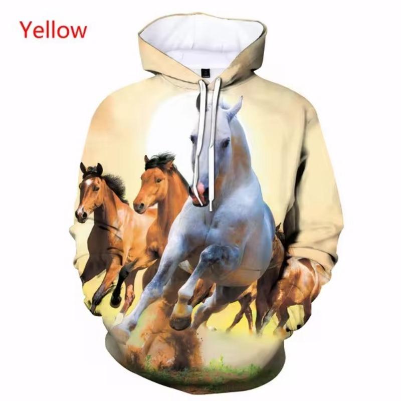 

Осіння мода, тварина, кінь, 3D-друковані толстовки, чоловічі, жіночі повсякденні светри, мультяшні вуличні спортивні пуловери з довгими рукавами 2XL