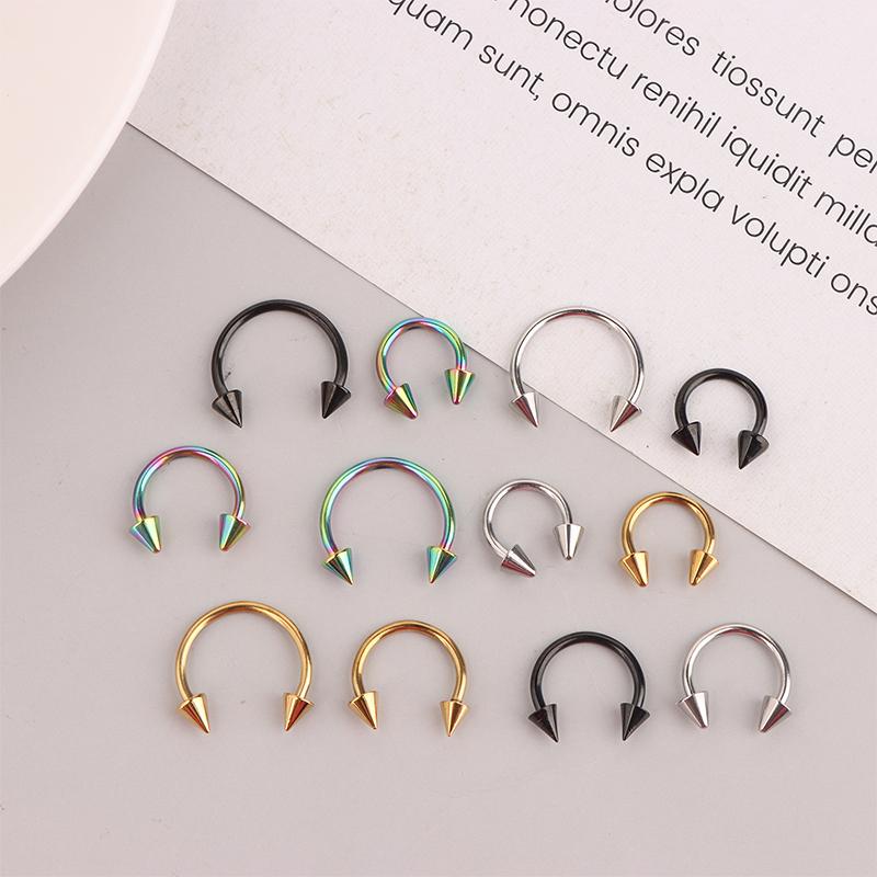 8Pcs/32Pcs Stainless Steel Piercing Hoop Accessories Nose Rings Labret Jewelry Tragus Labret Cartilage Earrings For Women Men