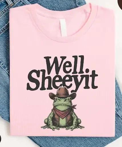 Country Humor Shirt Funny Frog Western Meme Tee L