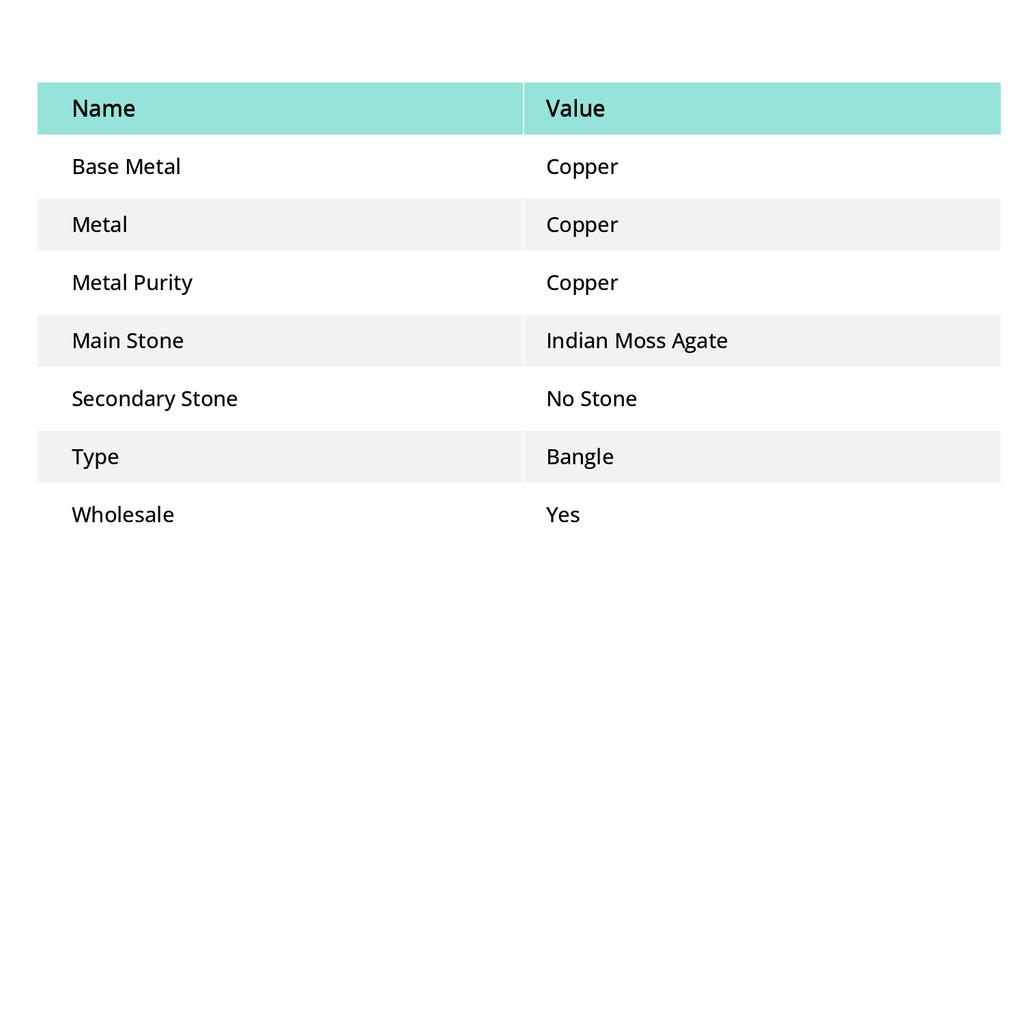 Natural Indian Moss Agate Gemstone Copper Wire Wrap Cuff Bangle Adjustable H8n74