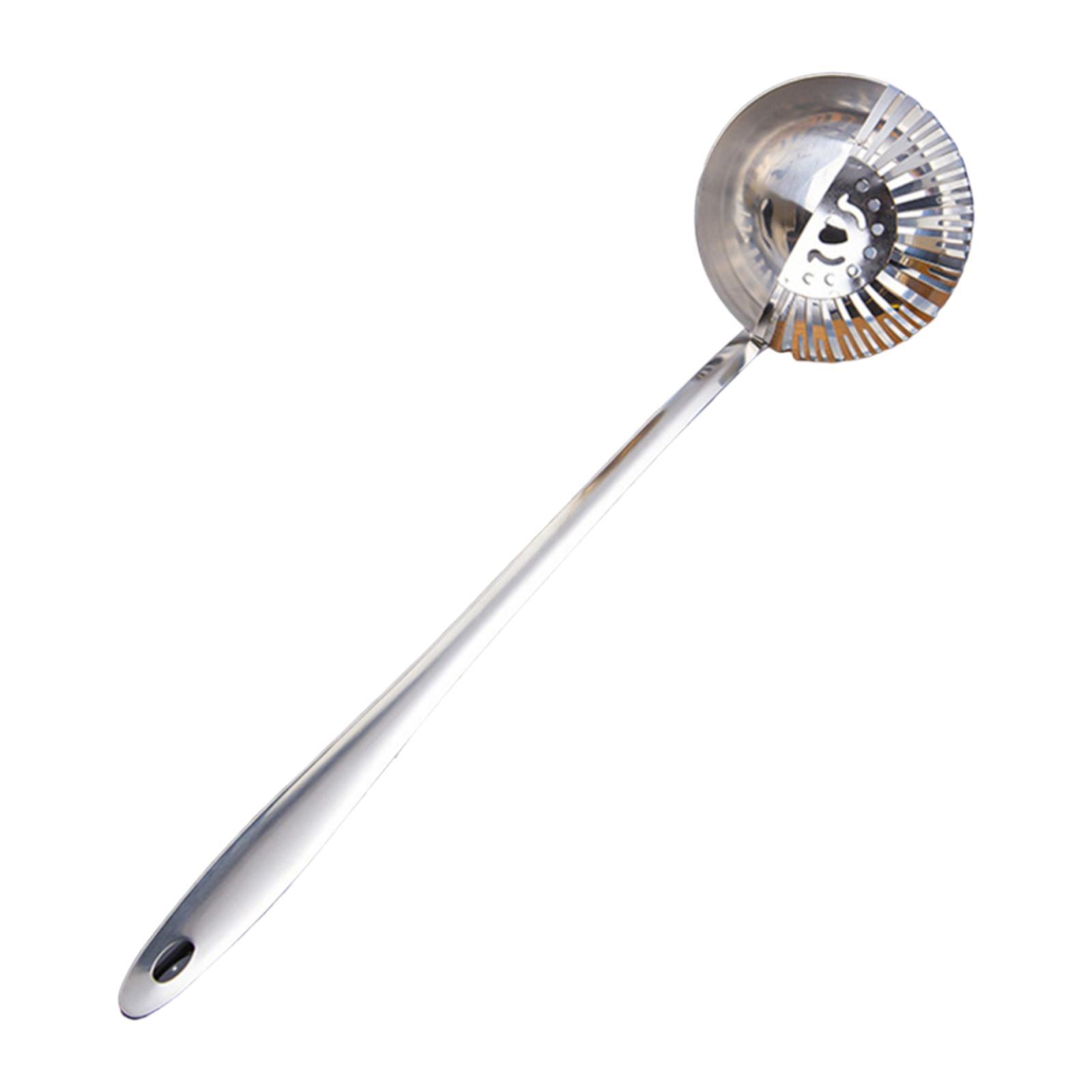 

Strainer Scoop Kitchen Utensil Reusable Serving Hot Pot Soup Ladle Colander Spoon for Stew Party Straining Restaurant Buffet срібний
