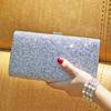 Rhinestones Fashion Evening Bags One Side Bling Silver Color Metal Chain Clutch Wedding Luxury Prom Dinner Handbags