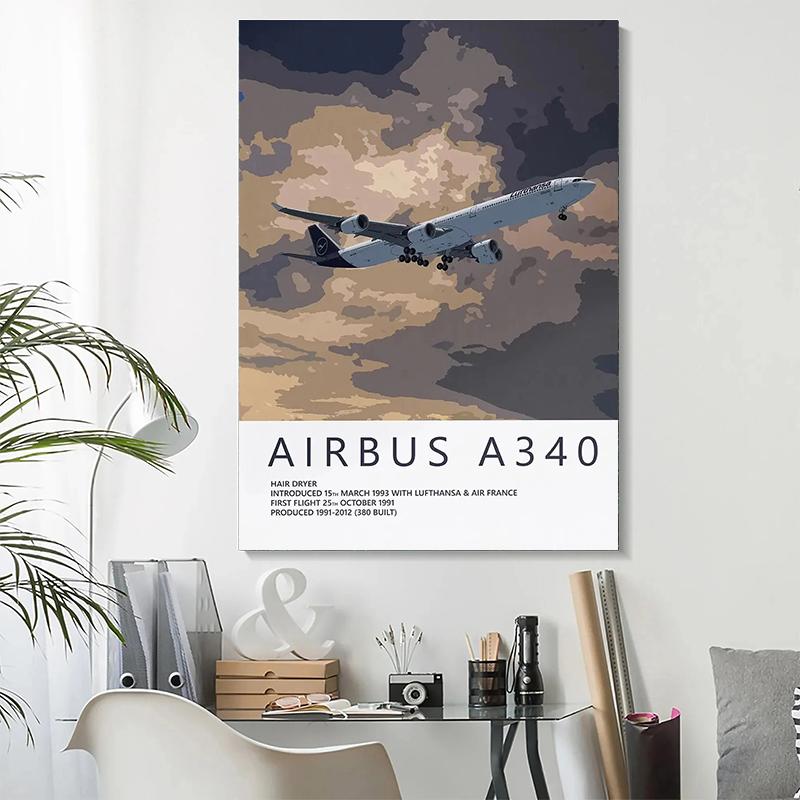 Airbus A320 A380 A350 A319 Aviation Aircraft Posters and Prints Canvas Painting Wall Art Picture for Living Room Home ation