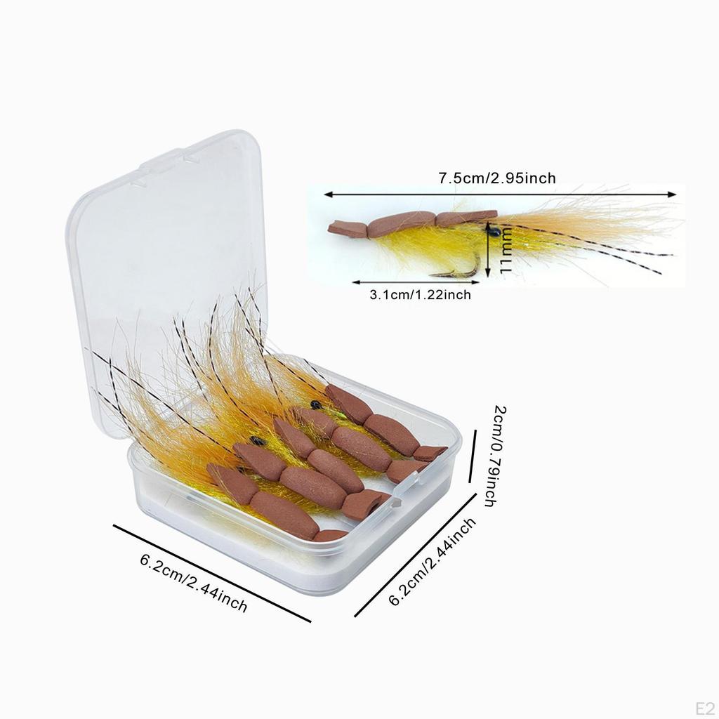 5 Pieces Fly Fishing Lures Baits with Storage Box Hooks Tackle