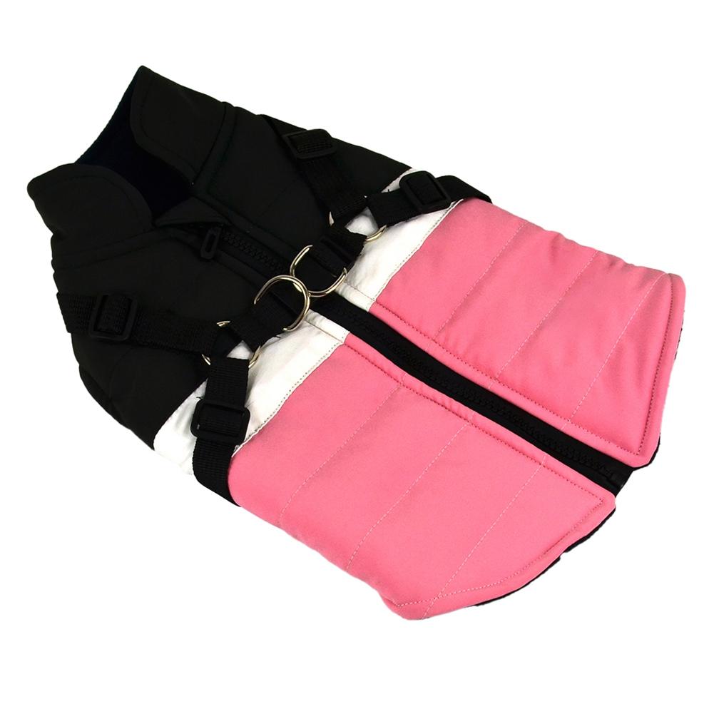 Haustier Hund Jacke mit Geschirr Winter warme Hundekleidung wasserdichte große Hundemantel für Labrador Chihuahua Französische Bulldogge Outfits