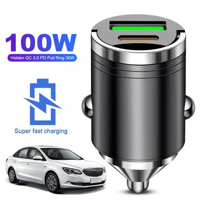 Adaptor încărcător auto 100W 2 porturi USB QC3.0 PD Încărcător auto Brichetă Adaptor încărcător telefon pentru iPhone Samsung Telefon Android