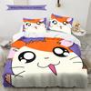 Hamtaro Muster Bettwäsche Bettdecke Set Heimdekoration Geschenk (1 Bettbezug + 2 Kissenbezüge (ohne Füllung))