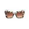 Leopard Print Square Women's Sunglasses Fashion Decorative Glasses Suitable for Holiday Beach Party Fashion Glasses