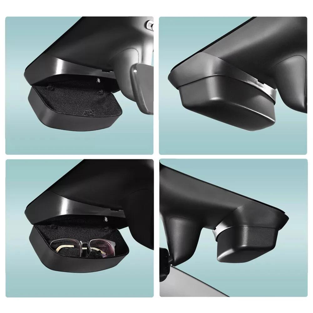 Auto-Sonnenbrillen-Organizer-Box für Tesla Model 3 für Modell Y 2020-2024, ABS, schwarzer Sonnenbrillenhalter, Brillenetui