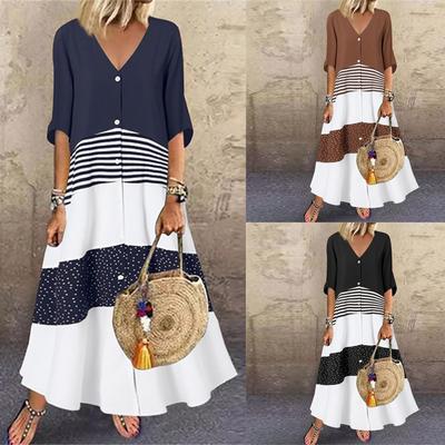 Rochie în formă de A cu leagăn mare, leagăn mare, cu mâneci pe jumătate, cu mâneci pe jumătate
