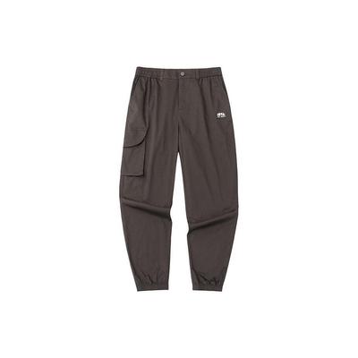 Lifestyle Series Solid Color Mid Waist Cuffed Sports Pants Men Pants Brown 152338520-4