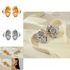 Elegant Vintage Luxury Alloy Floral Earrings With Exquisite Layered Gold Design For Women