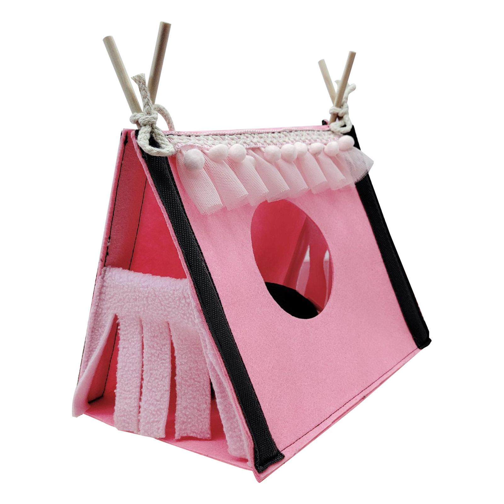 

Hamster Hideout Tent Rabbit Rat Tunnel House Small Animal Tube Toy Warm Nest Habitat Pinkish
