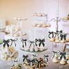 Coquete Birthday Party Decorations - 36PCS Black Bow Cupcake Toppers Decoration Bow Party Baby Shower Decor Supplies Bow Theme Bridal Shower
