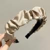 1Pc Black/Beige/Light Brown Elegant Rhinestone-Encrusted Fabric Headband - Luxurious, Simple & Versatile Hair Accessory for Women