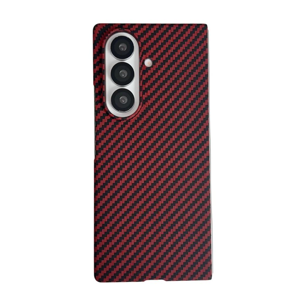 

Premium Carbon Fiber Kevlar Pattern Case for Samsung Galaxy Z Fold 7 6 5 4 3 Anti-fall Invisible Magnetic Charging Protect Cover Galaxy Z Fold7 червоний
