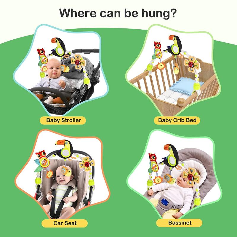 Baby Toy Stroller Arch Musical Rattle Adjustable Clip Crib Mobile Hanging Bed Bell 0 12 Months Educational Toys for Newborn Gift