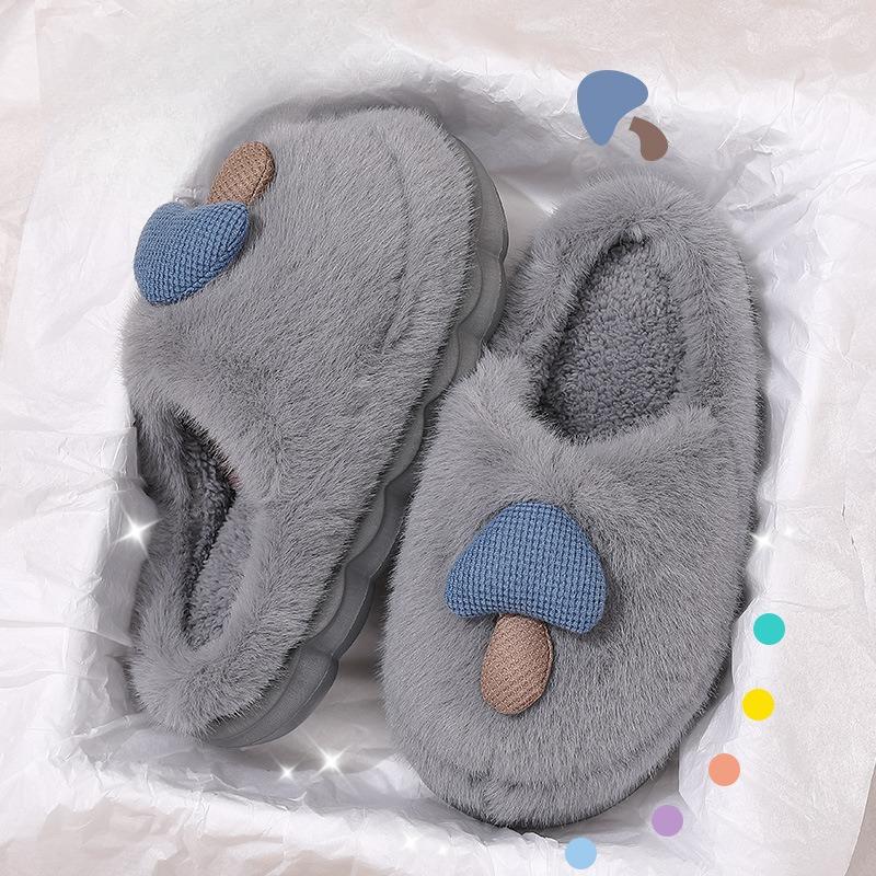 

Женская сумка и новые домашние комнатные хлопковые тапочки на толстой подошве, противоскользящие, с плюшем Fits 43-44 серый/синий