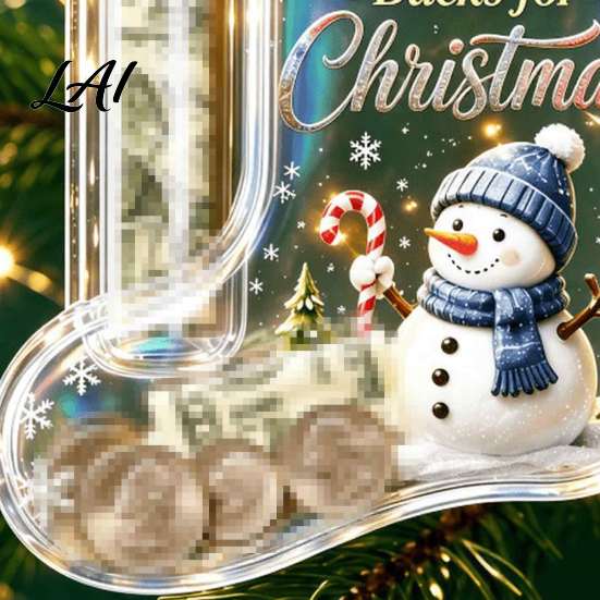 Ornament for Christmas Tree Cash Gift Stocking Money Holder Hanging Ornament Unique Acrylic Keepsake Xmas Decoration Fun Secret Santa Present