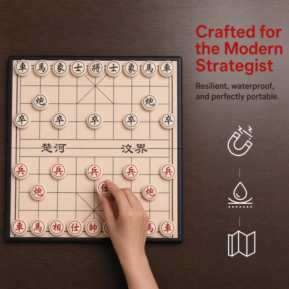 Faltbares Xiangqi Strategie Brettspiel Set Tragbares Chinesisches Schach Set Büro