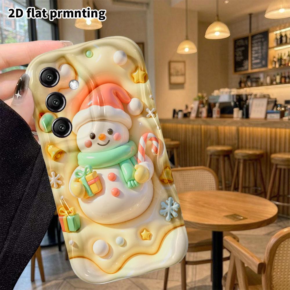 Telefoonhoesje: 2D plat, past op Samsung Galaxy A34 A35 M05 M06 S20 S22 S21 FE Plus 5G, Kerstmannetje, perfect vakantiegeschenk voor Kerstmis en Hall