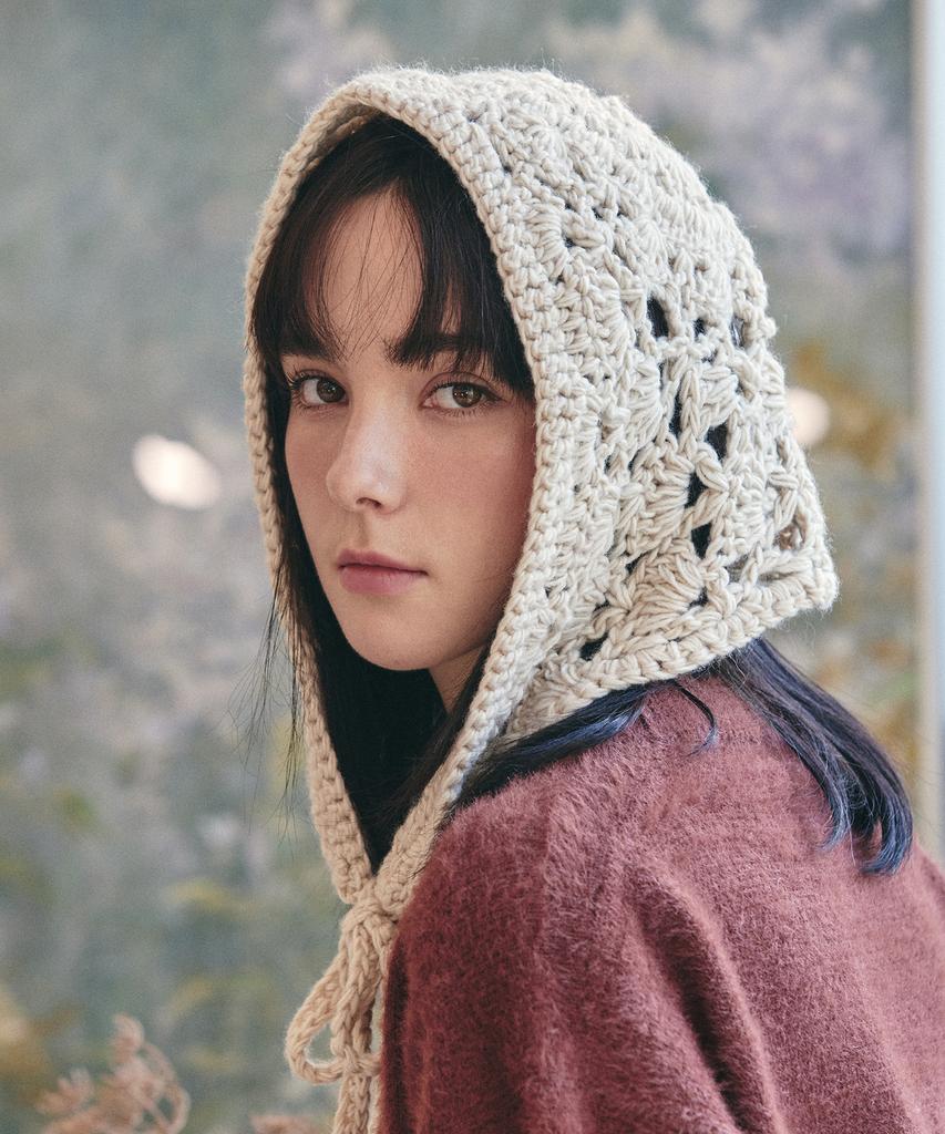 Bajal Crochet Lace Bandana Beige