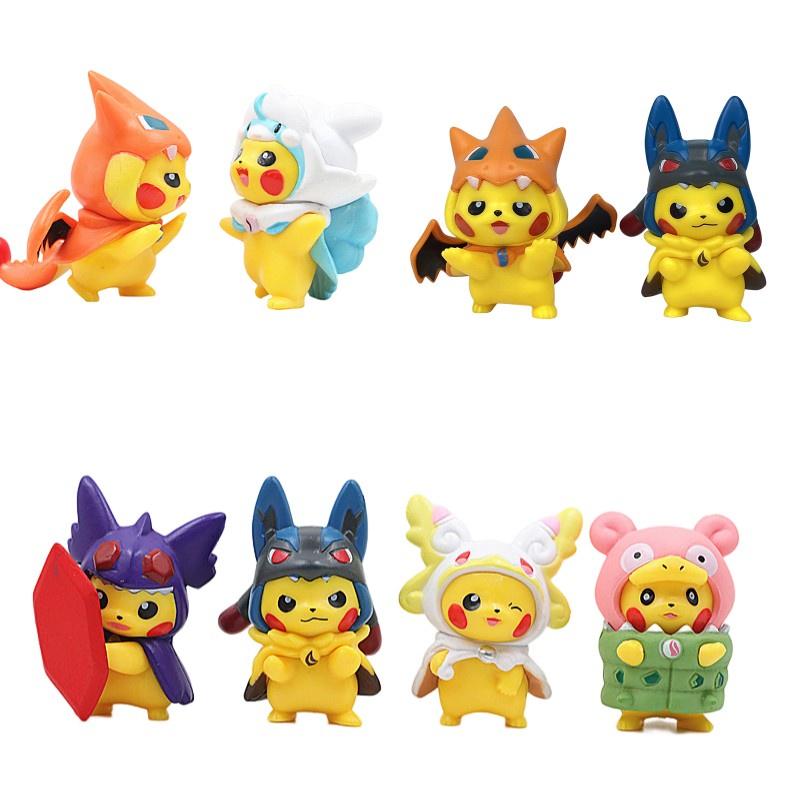 Adorable Pikachu Costume Figures Set For Desk And Car Decor