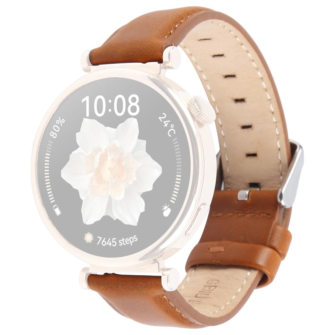 

Ремешок 20 мм для Garmin Forerunner 165/D2 Air X10/vivoactive 5, ремешок для часов из кожи коровьей шкуры верхнего слоя Brown