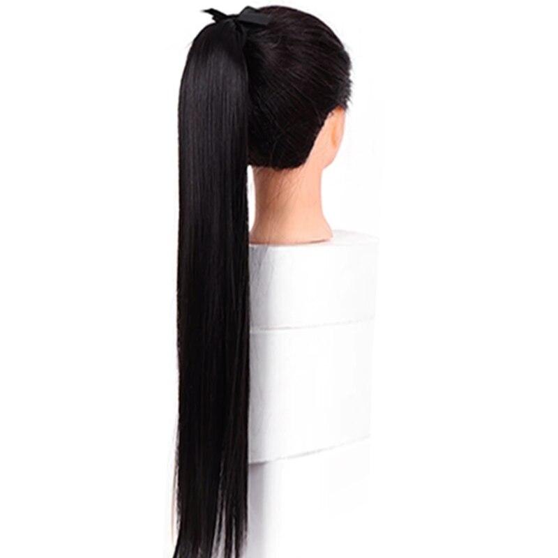 80CM Super Long Straingt Drastring Ponytail Synthetic Hair Extensions Black Brown Pony Tail Heat Resistant Fiber KTB