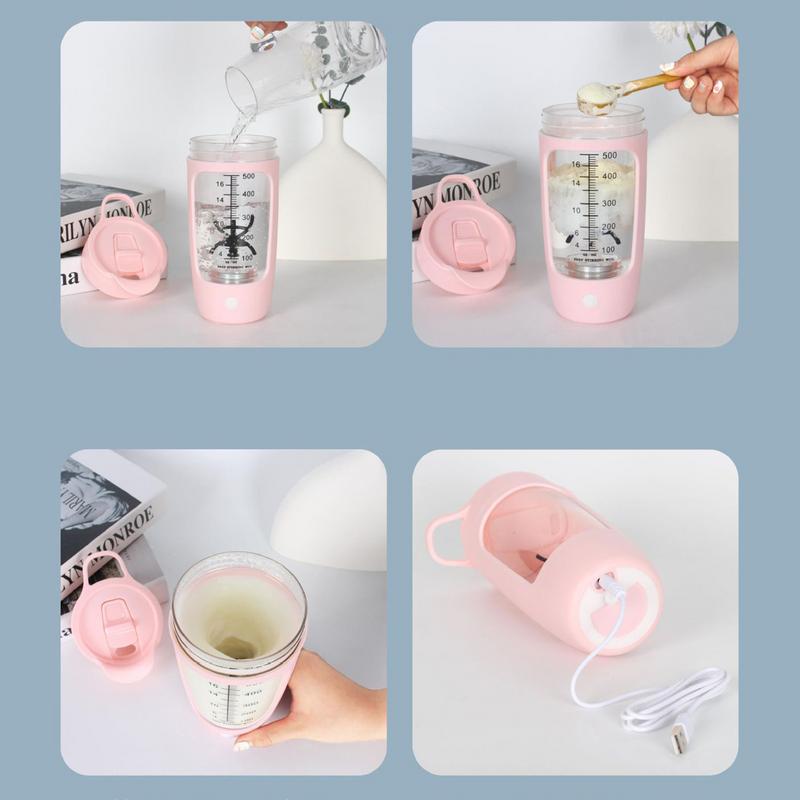 Elektrische Shakerflasche Hochgeschwindigkeits-Sicherheitsmischbecher für Protein Multifunktionale Mischbecher 600ml Fassungsvermögen USB Wiederaufladbar