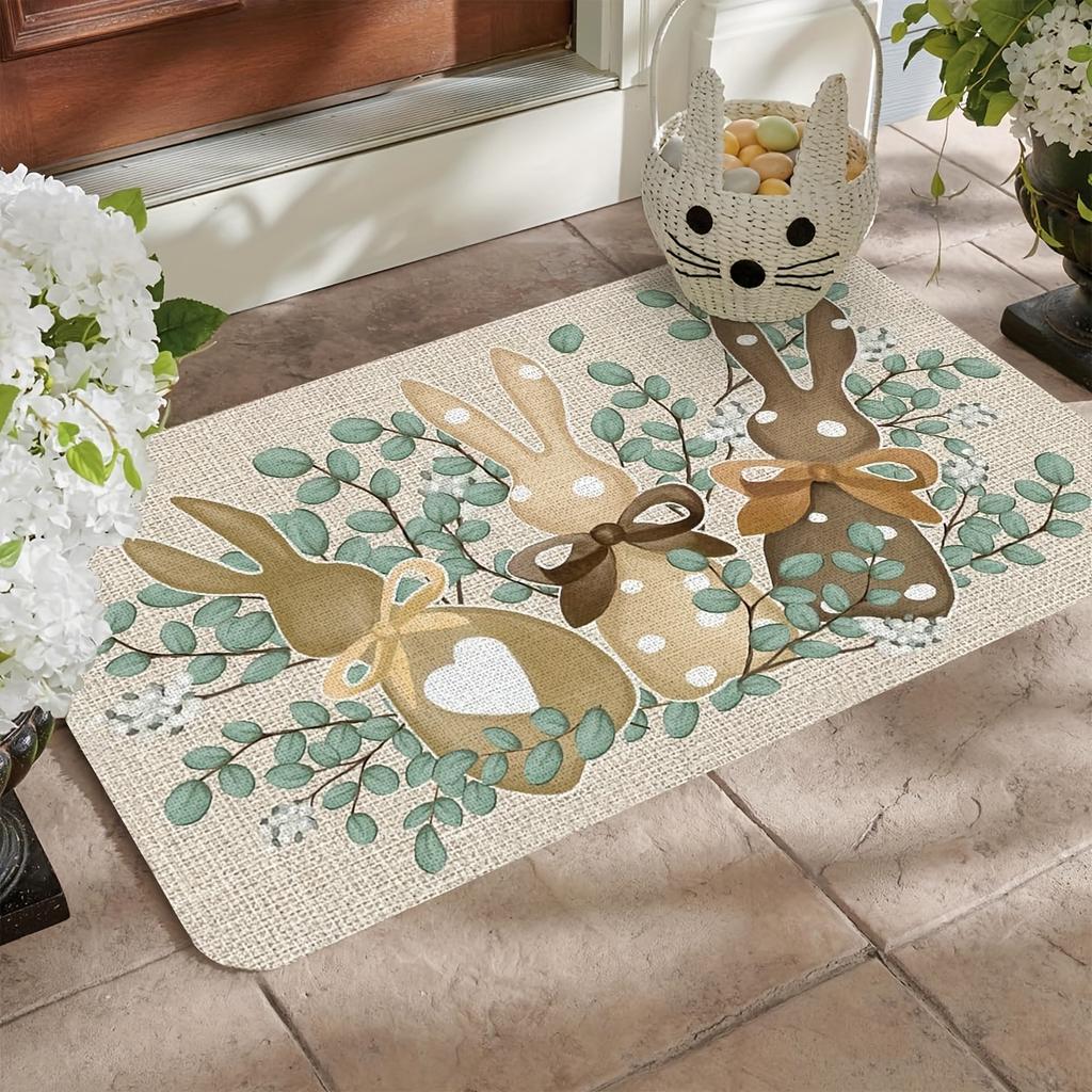 1Pcs Cute Rabbit  Print Waterproof Non-Slip Thick Cushioned Kitchen Mat Heavy Duty Comfort Standing Mat for Kitchen Bathroom