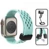 Silikon Uhrenarmband für Apple Watch- Atmungsaktive Magnetische Faltschließe Sport Uhrenarmband für iWatch Ultra/9/8/7/6/5/4/3/2/1/se/2022 49mm 45mm 44mm