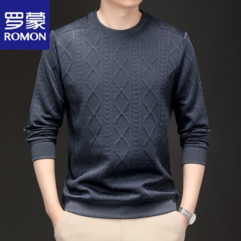 

ROMON Men s Casual Round Neck Long Sleeve Pullover 3XL