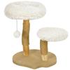 Cat Tree, 61.5 cm, with Cat Bed, Scratching Post, Jumping Platform, Toy Ball, for Cats up to 5 kg, White