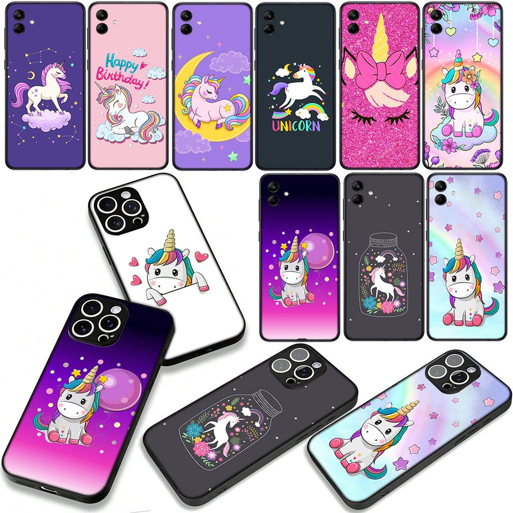 Pink Unicorns Rainbow Cover Phone Case for Samsung Galaxy S25 S23 S22 S24 FE Ultra Plus A56 A05 A06 A15 A16 A57 S7 Edge