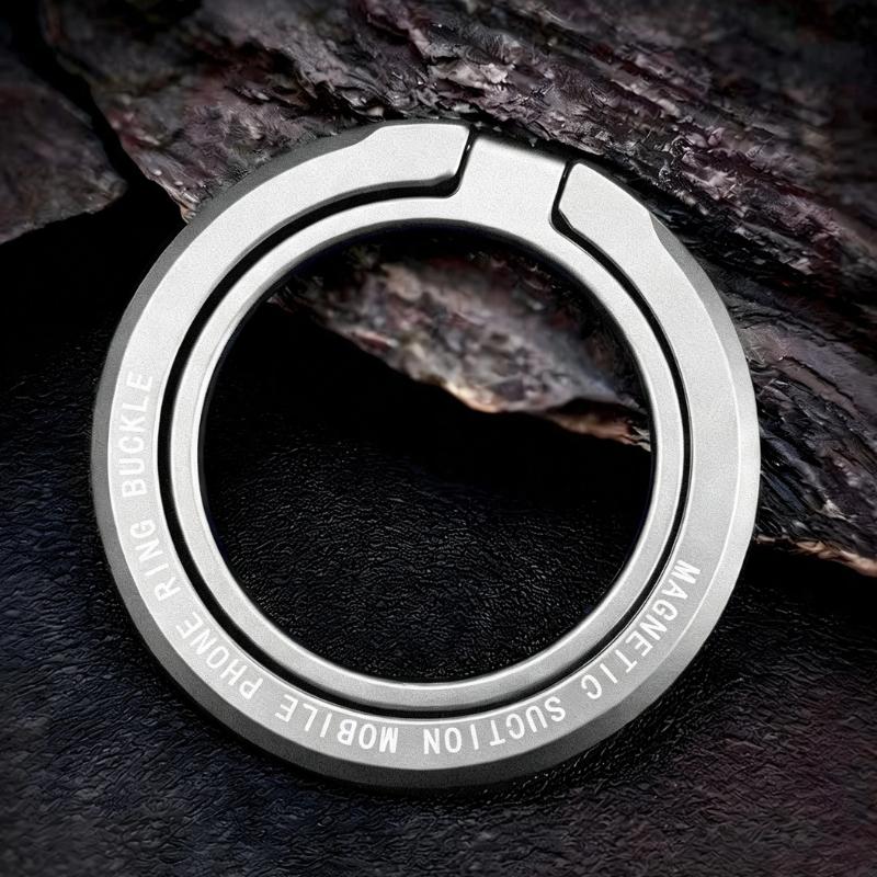 Foldable Metal Magnetic Phone Finger Ring Grip 360° Rotatable Stand Mount Strong Adhesive for Travel Phone Anti-Lost Use