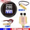 ZMFJH Digital 85MM Multifunctional Gauge 4IN1 Tachometer+Oil Pressure Meter+Water Temp+Voltage with Sensor Alarm for Car Boat