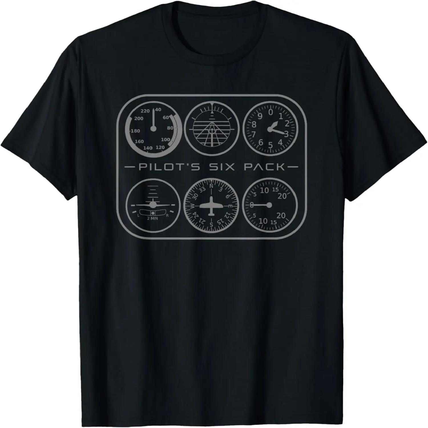 

Funny Six Pack Pilot Airplane Aviation Plane Flying Men Gift T-Shirt XXXXXL чорний
