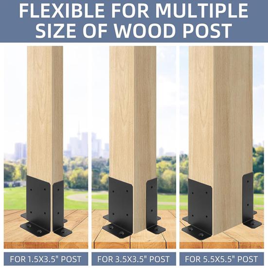 4 stk Stolpebraketter Rustsikre Høy Holdbarhet Justerbare DIY Kraftige Tregjerde Dekk Tøffe Stolpefotbraketter